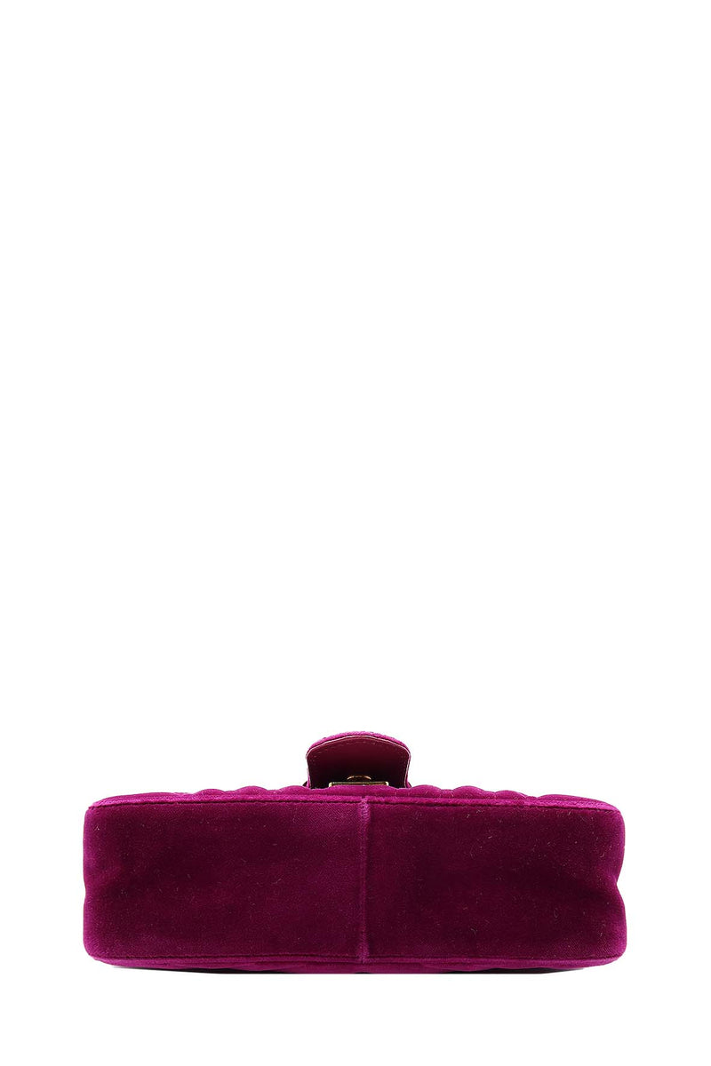 GG Marmont Mini Matelasse Shoulder Bag Velvet Purple