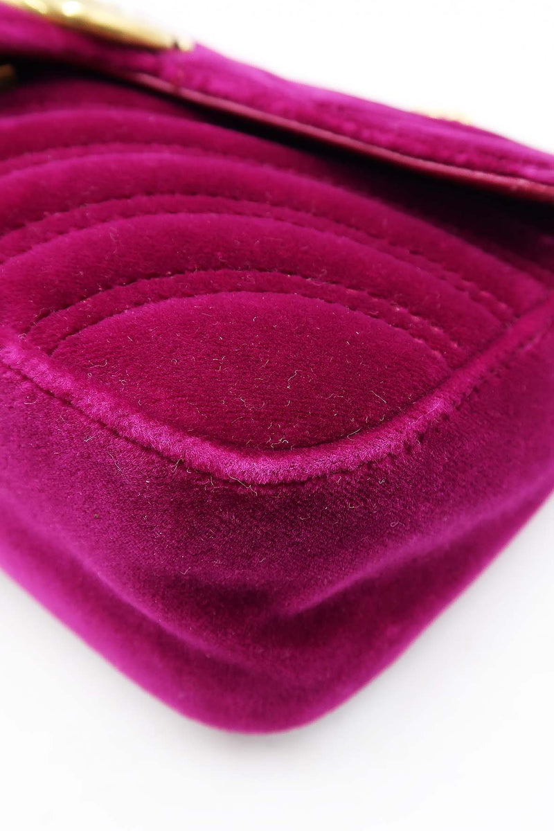 GG Marmont Mini Matelasse Shoulder Bag Velvet Purple