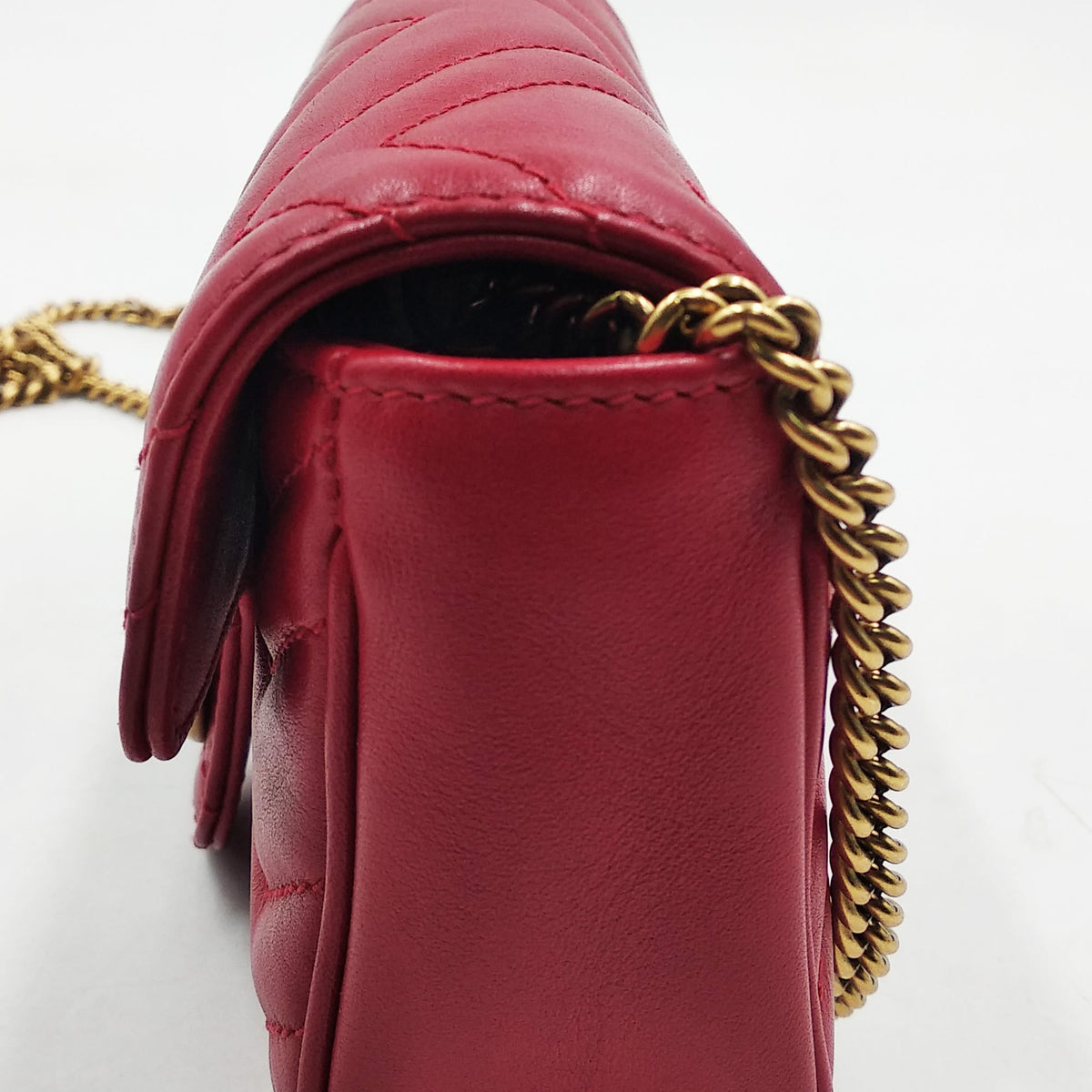 GG Marmont Super Mini Matelasse Bag Red Red