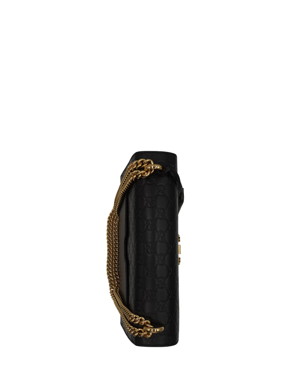 GG Signature Padlock Shoulder Bag Black