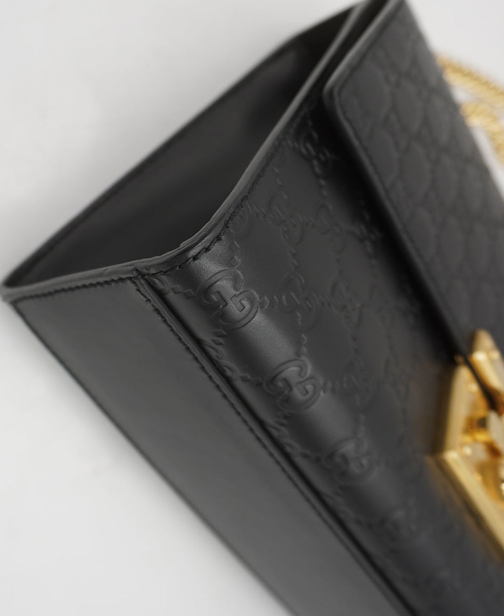 GG Signature Padlock Shoulder Bag Black
