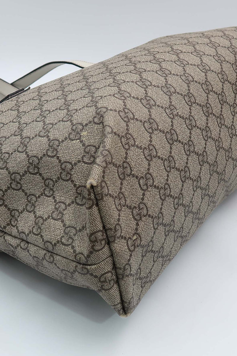 GG Supreme Tote Brown, White