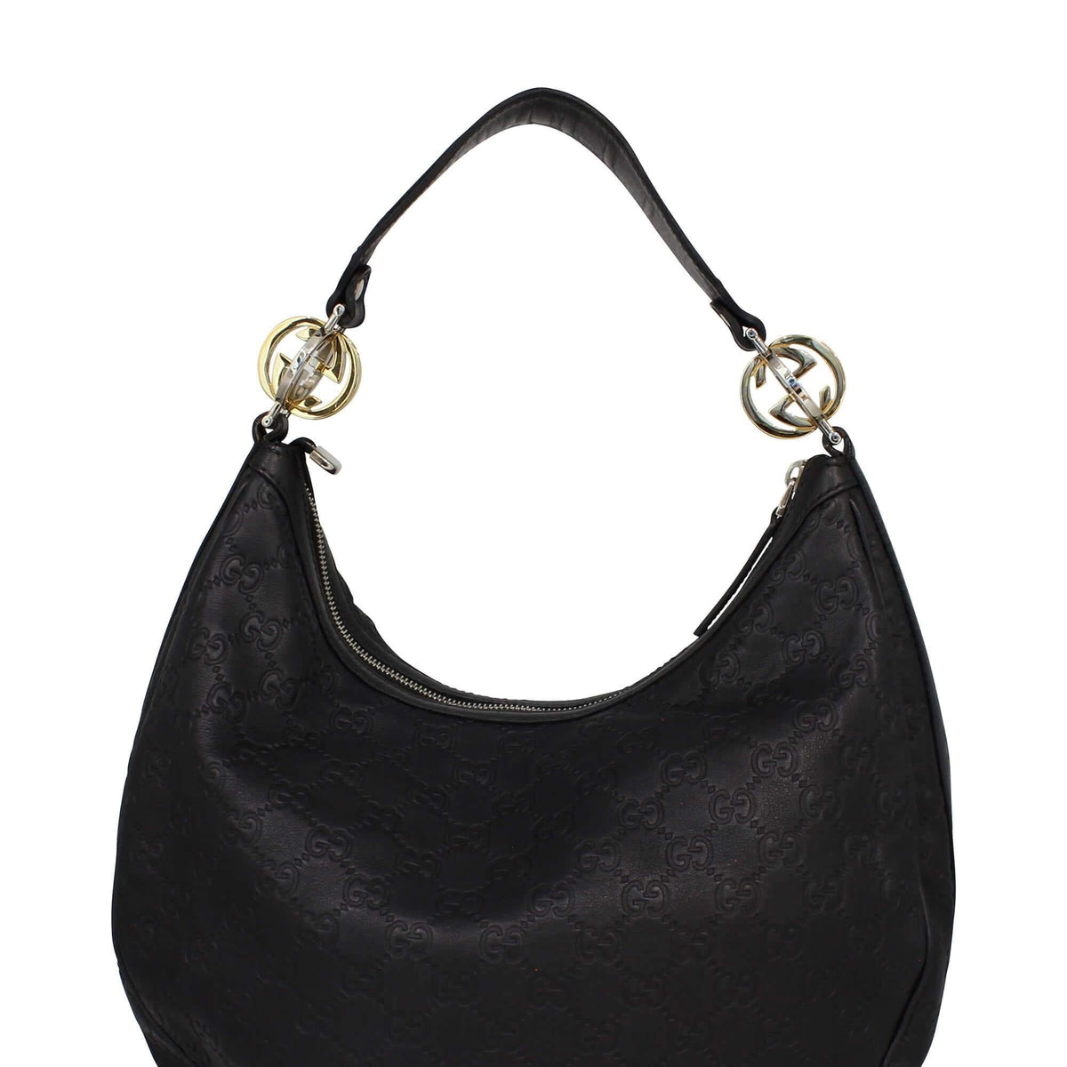 Guccissima GG Twins Hobo Bag Black