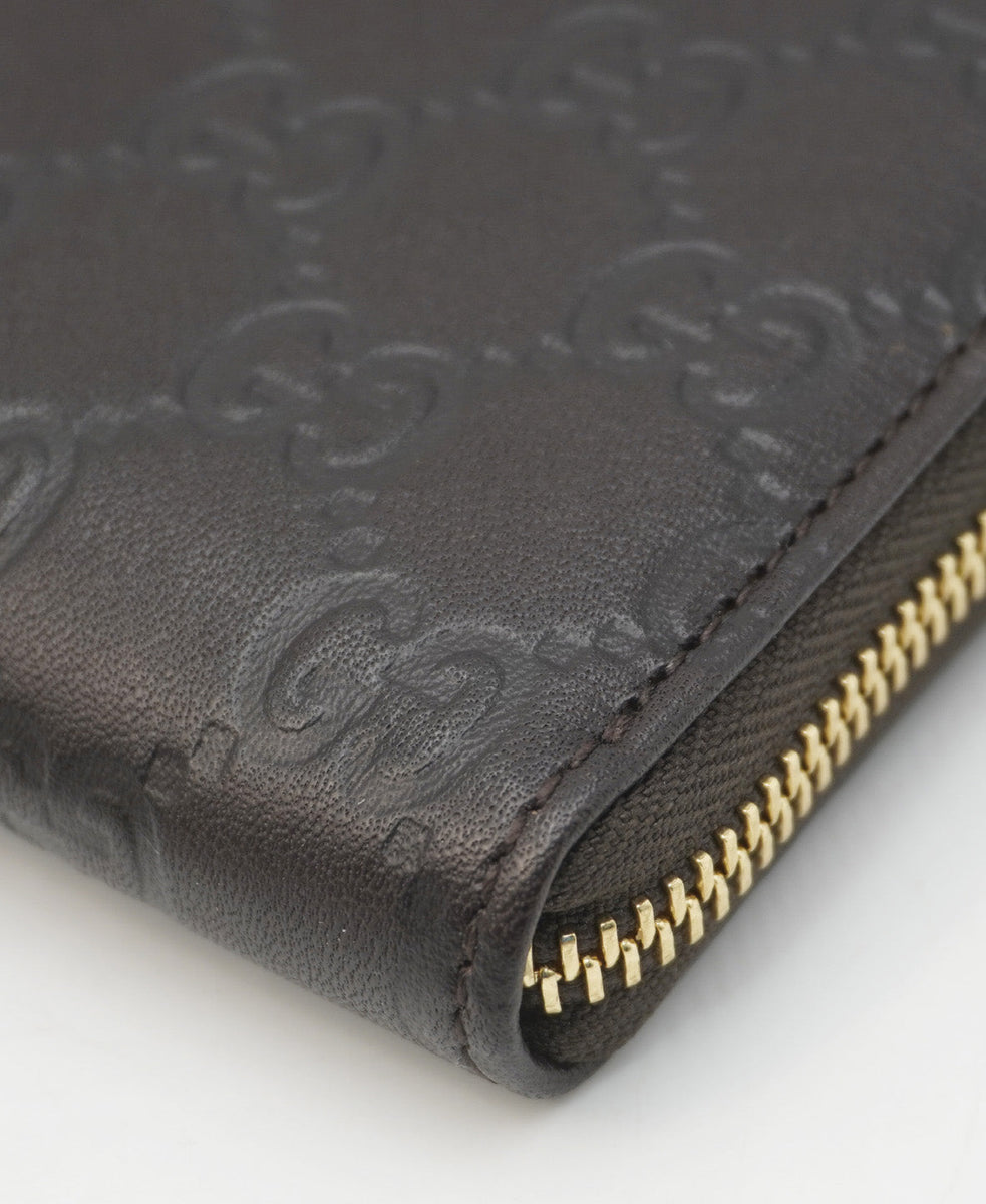 Guccissima Bamboo Tassel Zip Wallet Black