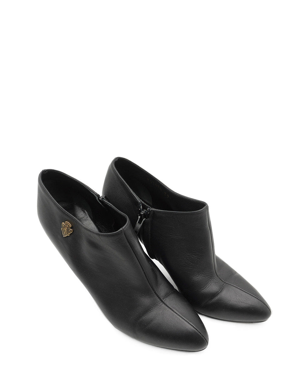 Leather Boots Heels Black