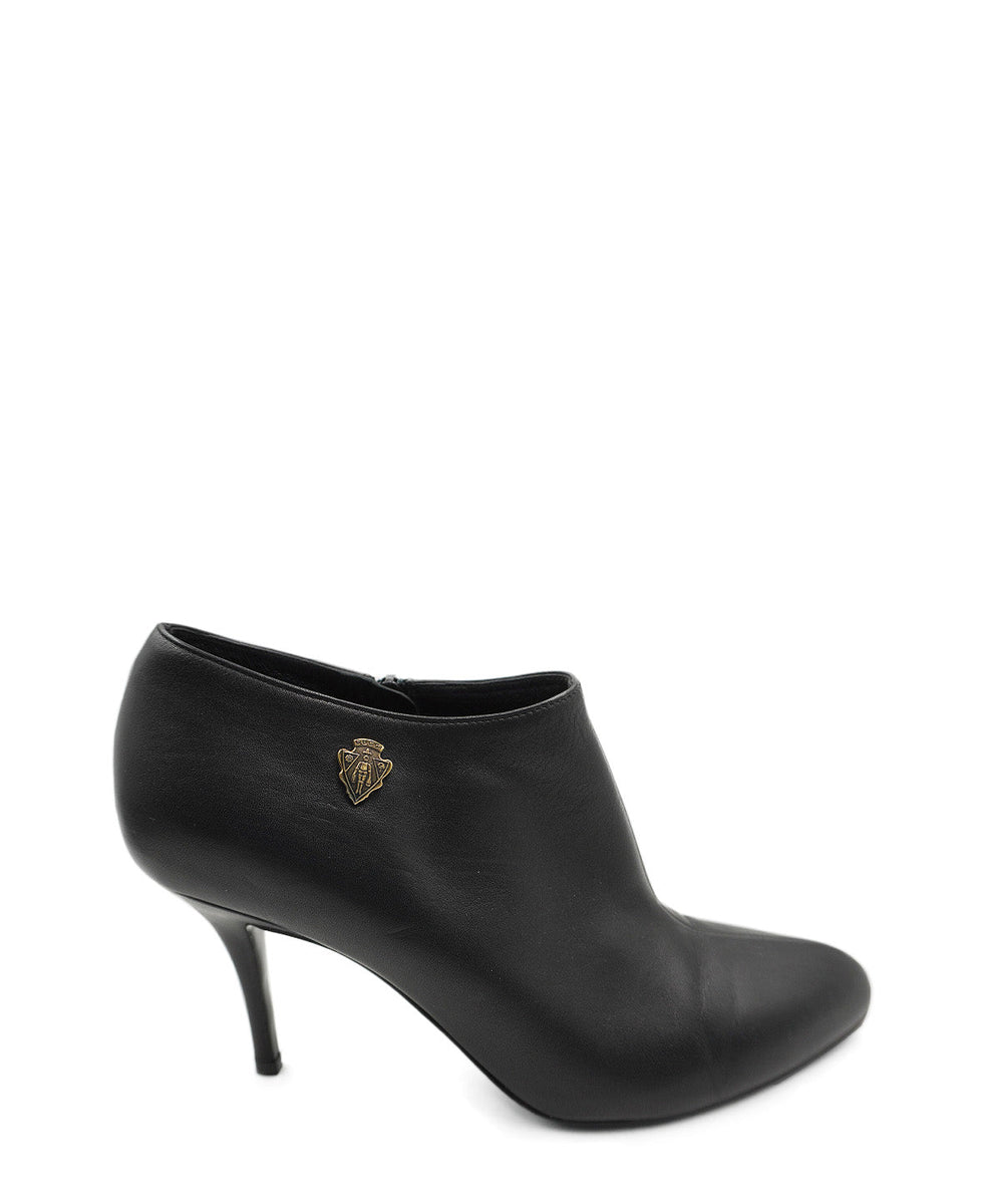 Leather Boots Heels Black