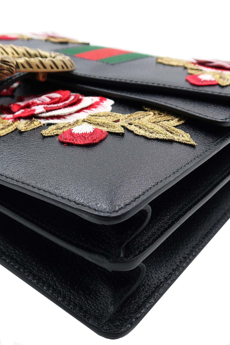 Medium Floral Embroidered Dionysus Black