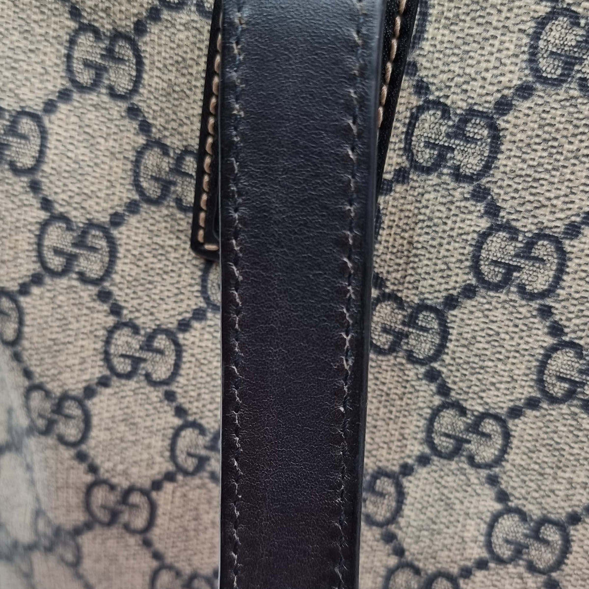 Medium GG Coated Canvas Tote Black Beige