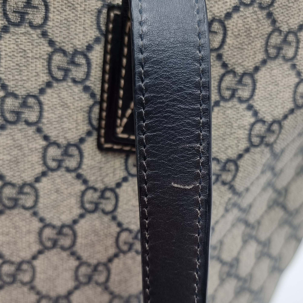 Medium GG Coated Canvas Tote Black Beige