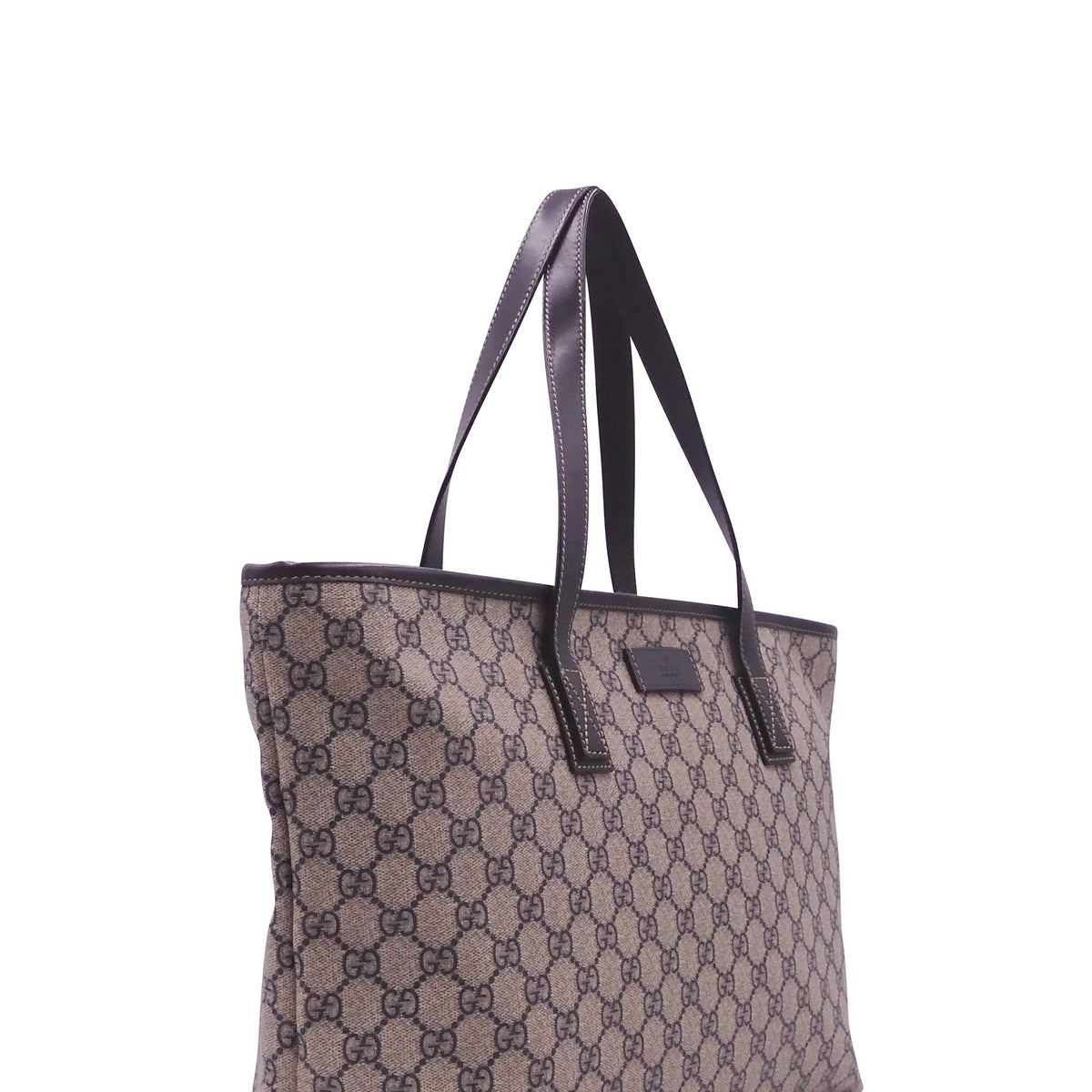 Medium GG Coated Canvas Tote Black Beige