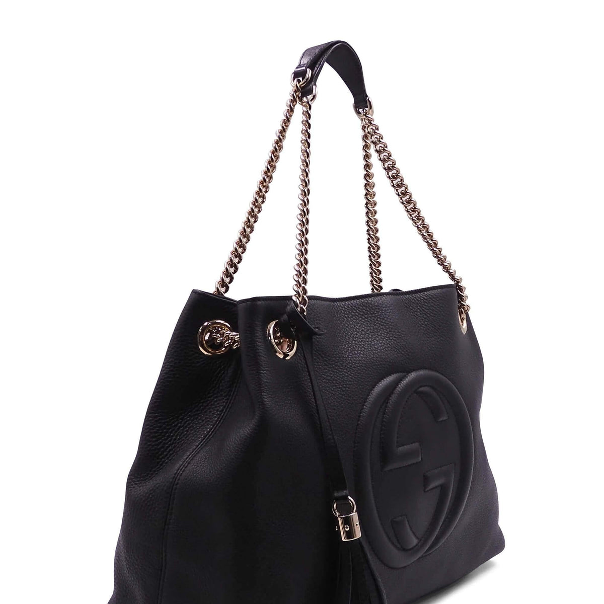 Medium Soho Chain Shoulder Bag Black