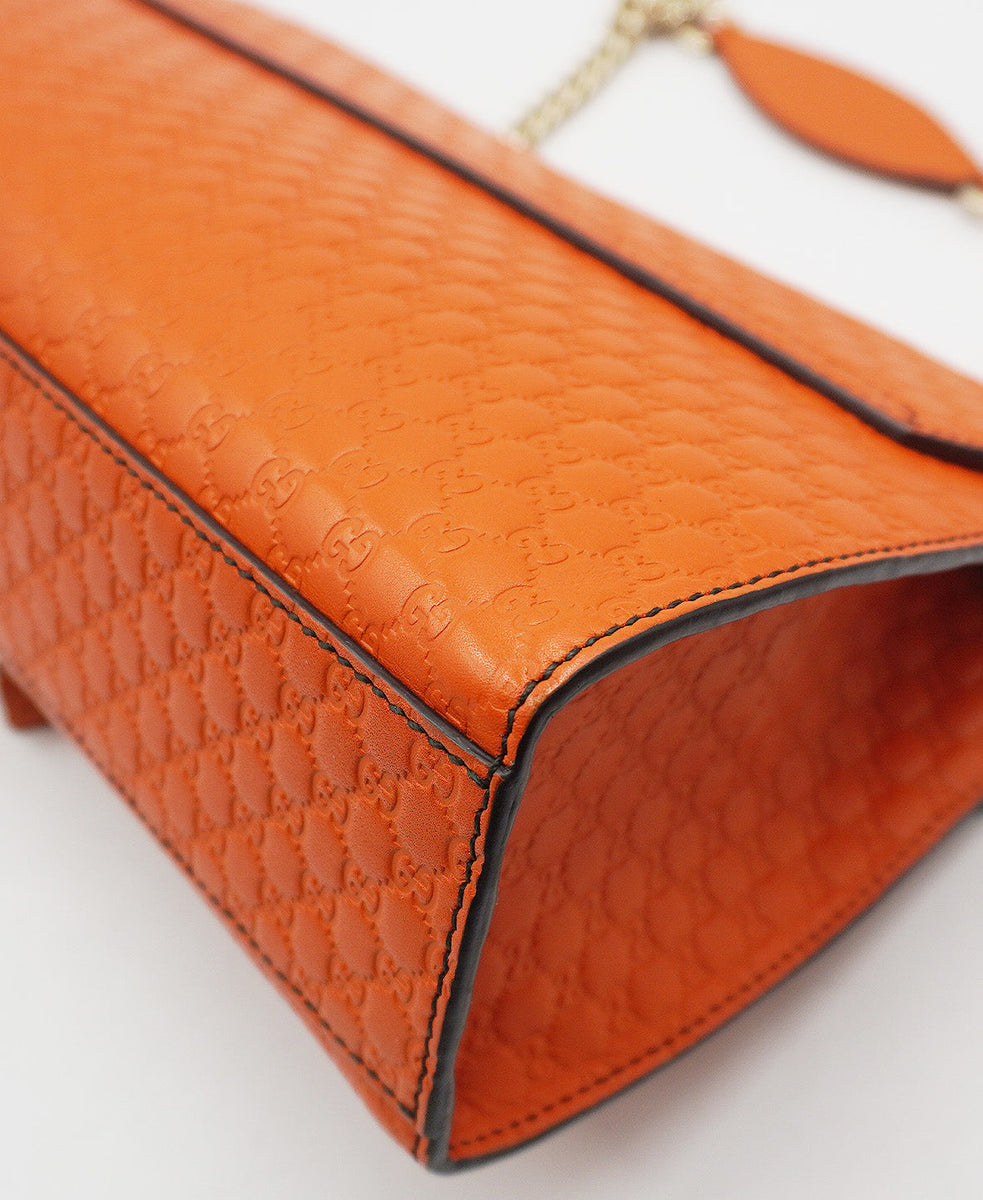 Medium Microguccissima Emily Chain Shoulder Bag Orange