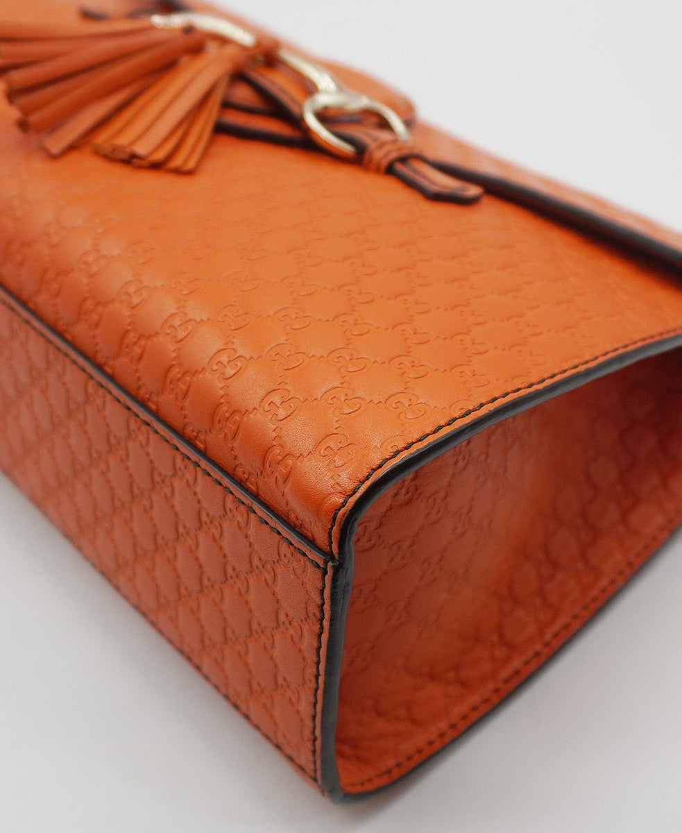 Medium Microguccissima Emily Chain Shoulder Bag Orange