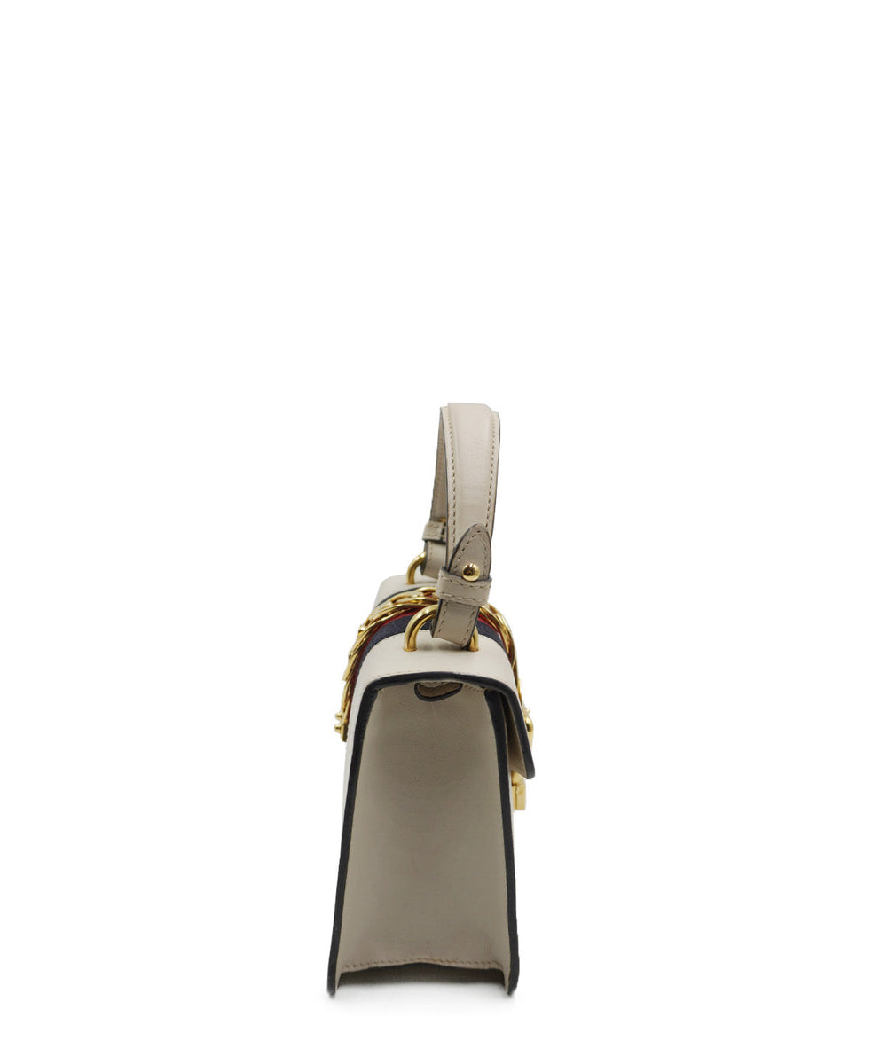 Mini Sylvie Top Handle Bag White