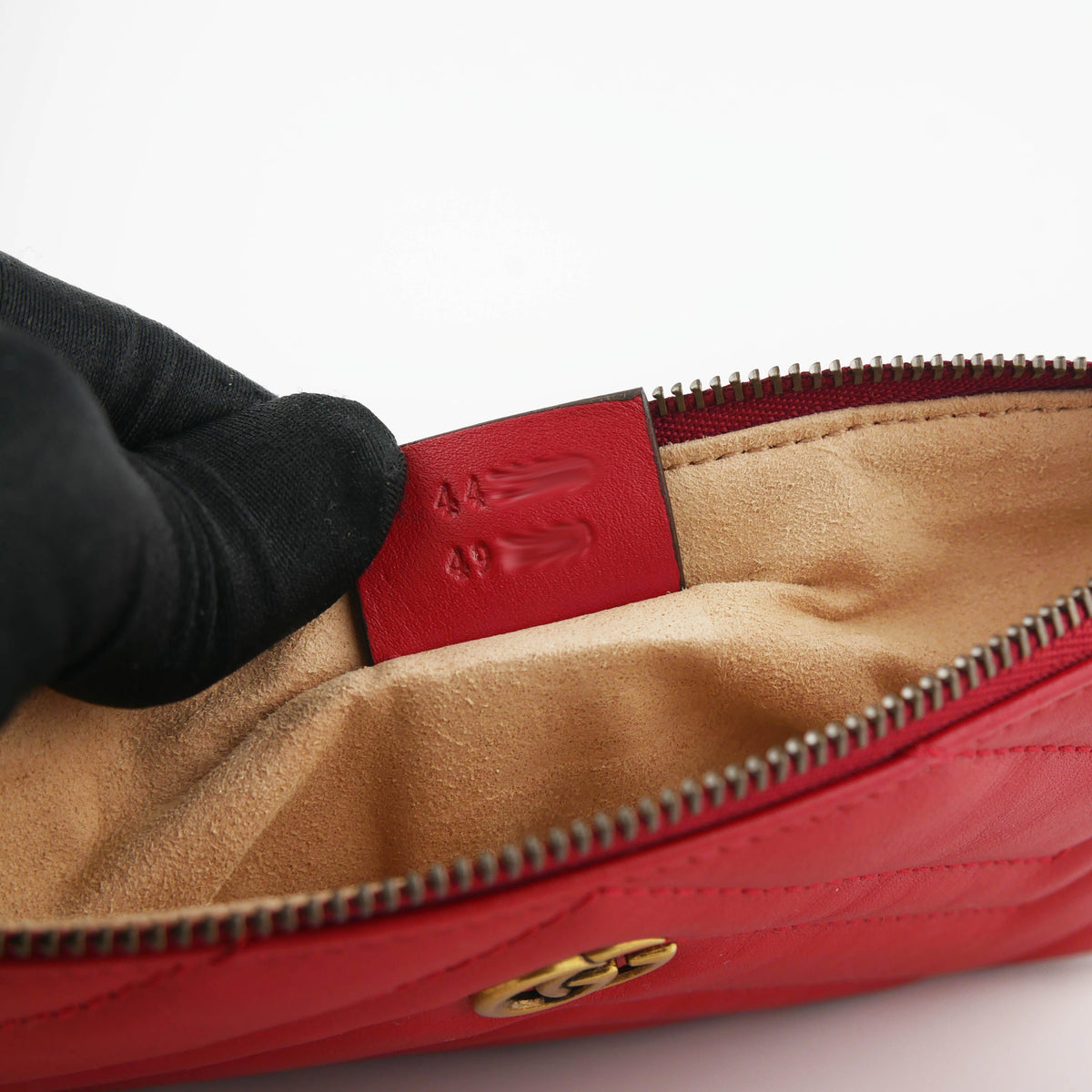 Gucci GG Red Quilted Wallet with Chain