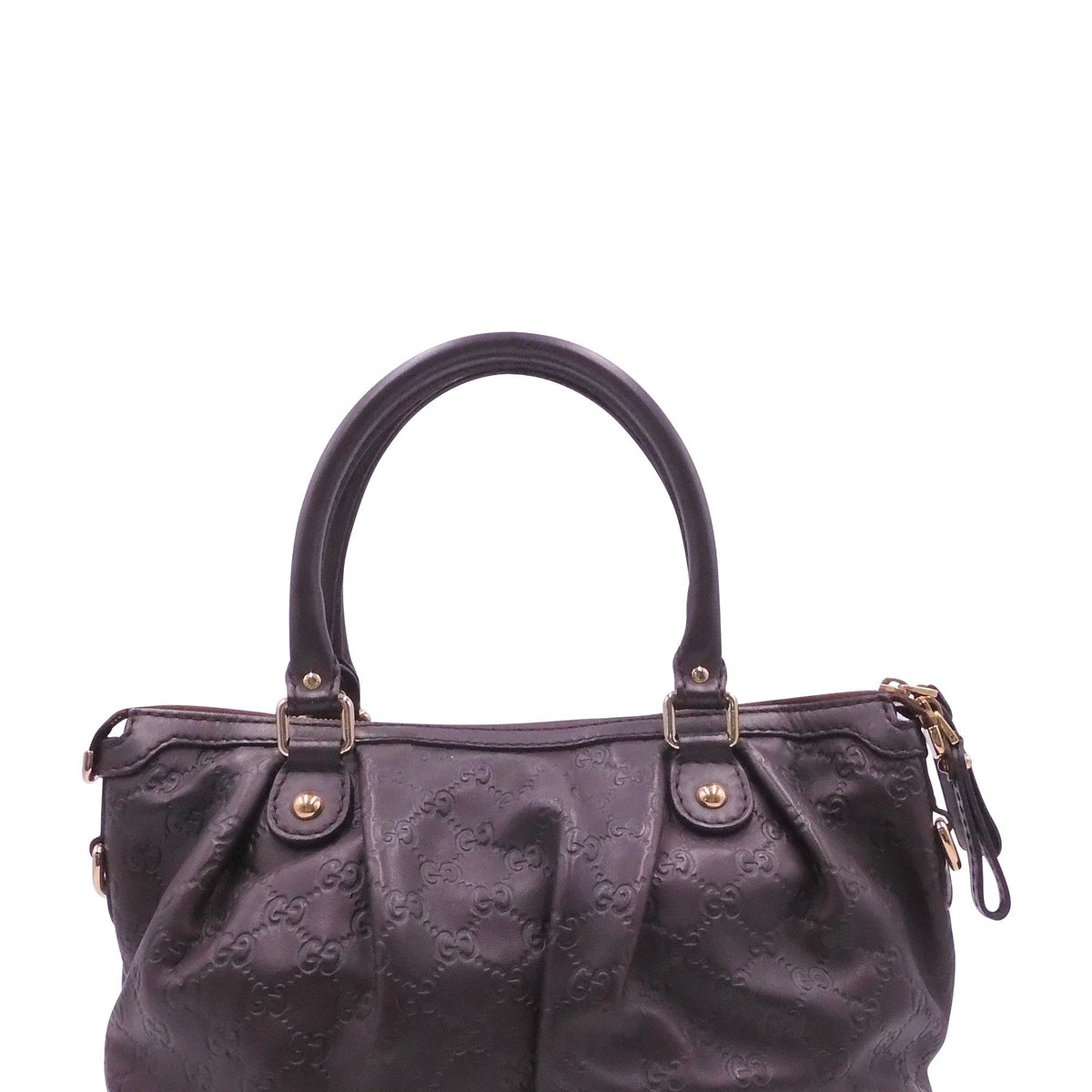 Signature Sukey Top Handle Bag Dark Brown