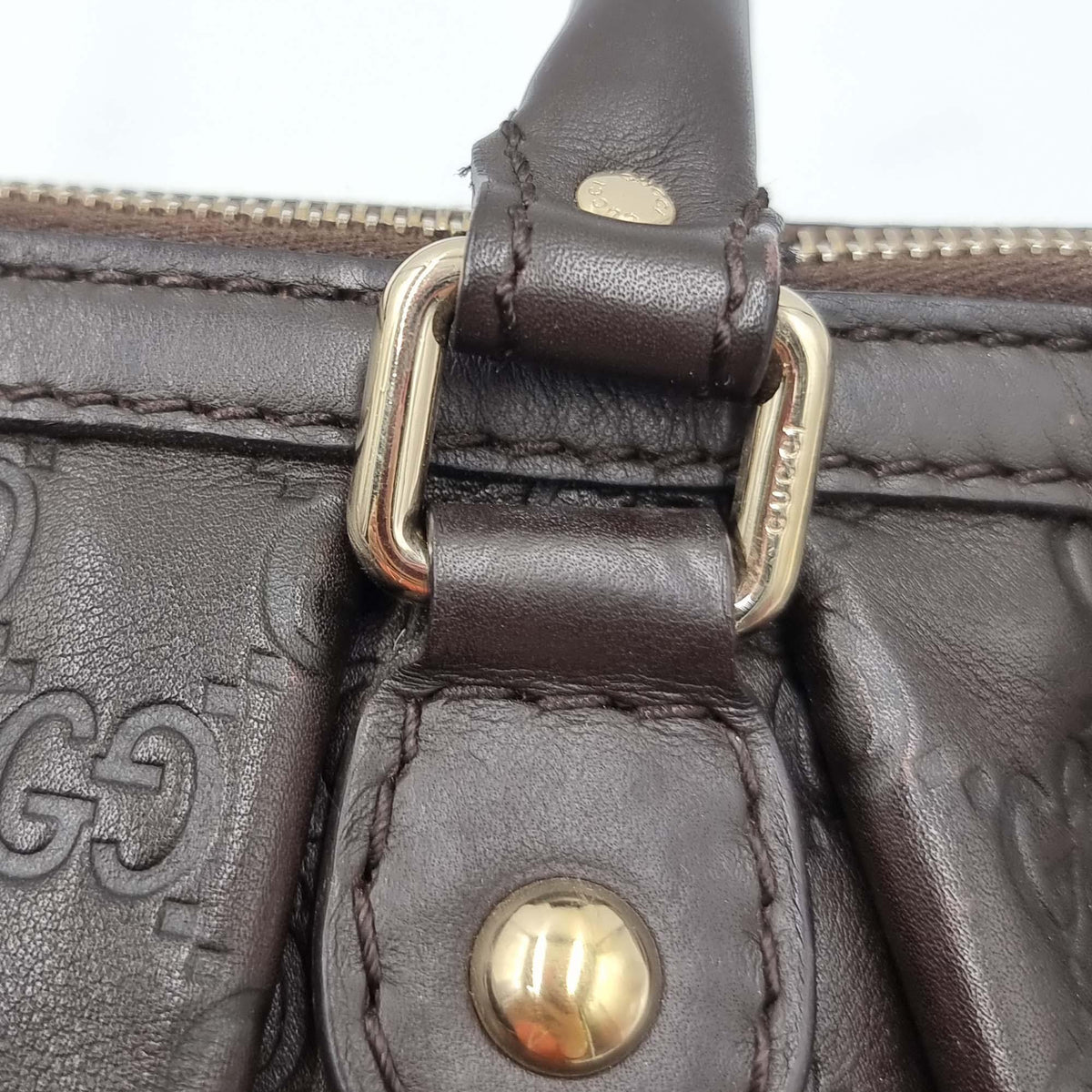 Signature Sukey Top Handle Bag Dark Brown