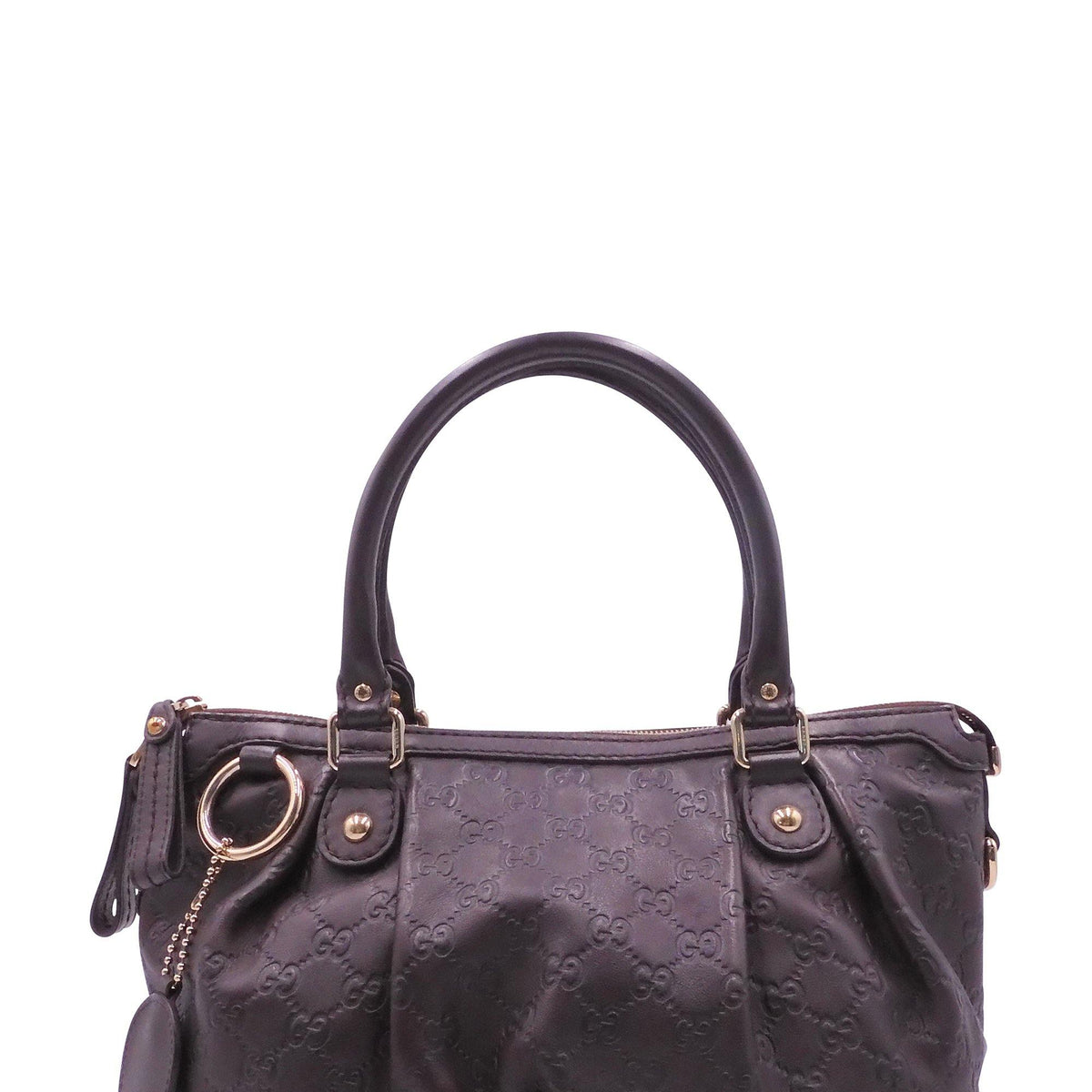 Signature Sukey Top Handle Bag Dark Brown