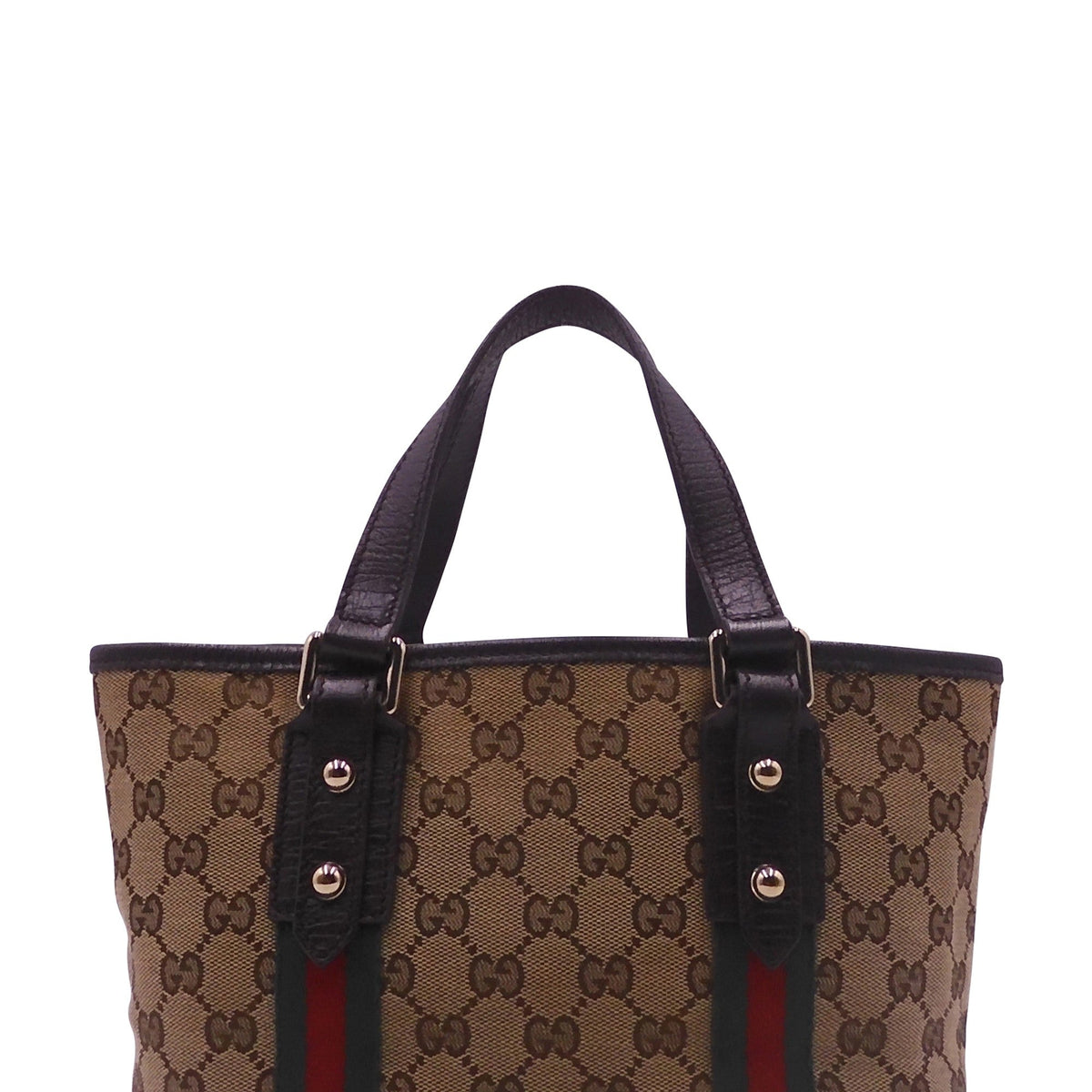 Small GG Canvas Jolicoeur Tote Brown