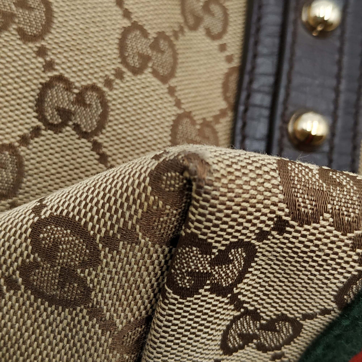 Small GG Canvas Jolicoeur Tote Brown