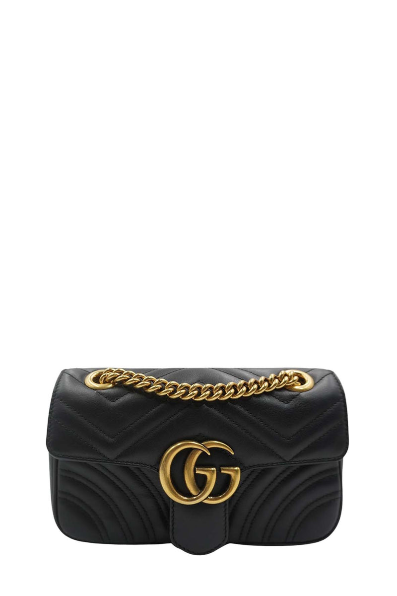 Small GG Marmont Matelasse Shoulder Bag Black