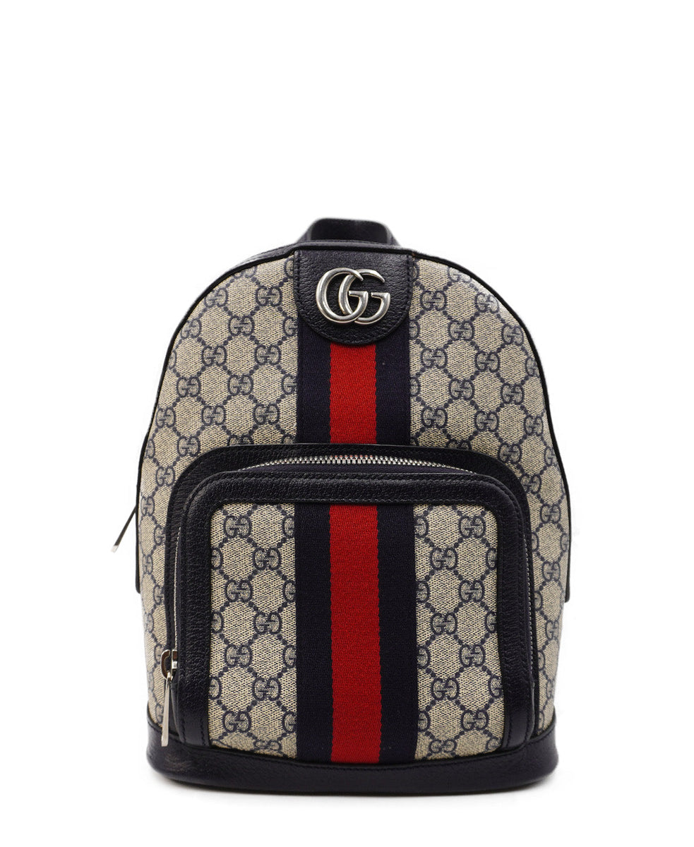 Small Ophidia Beige and Blue GG Supreme Canvas Multicolor