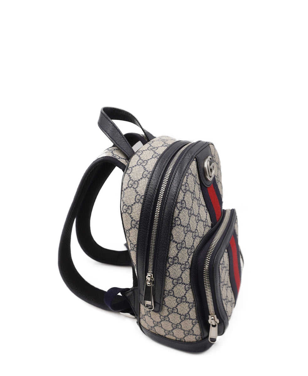 Small Ophidia Beige and Blue GG Supreme Canvas Multicolor