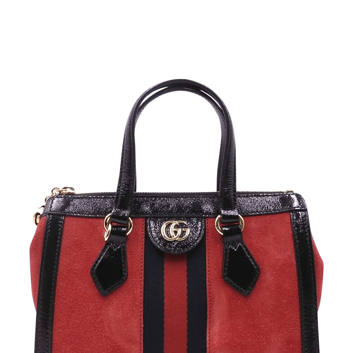 Small Ophidia GG Tote Black Red
