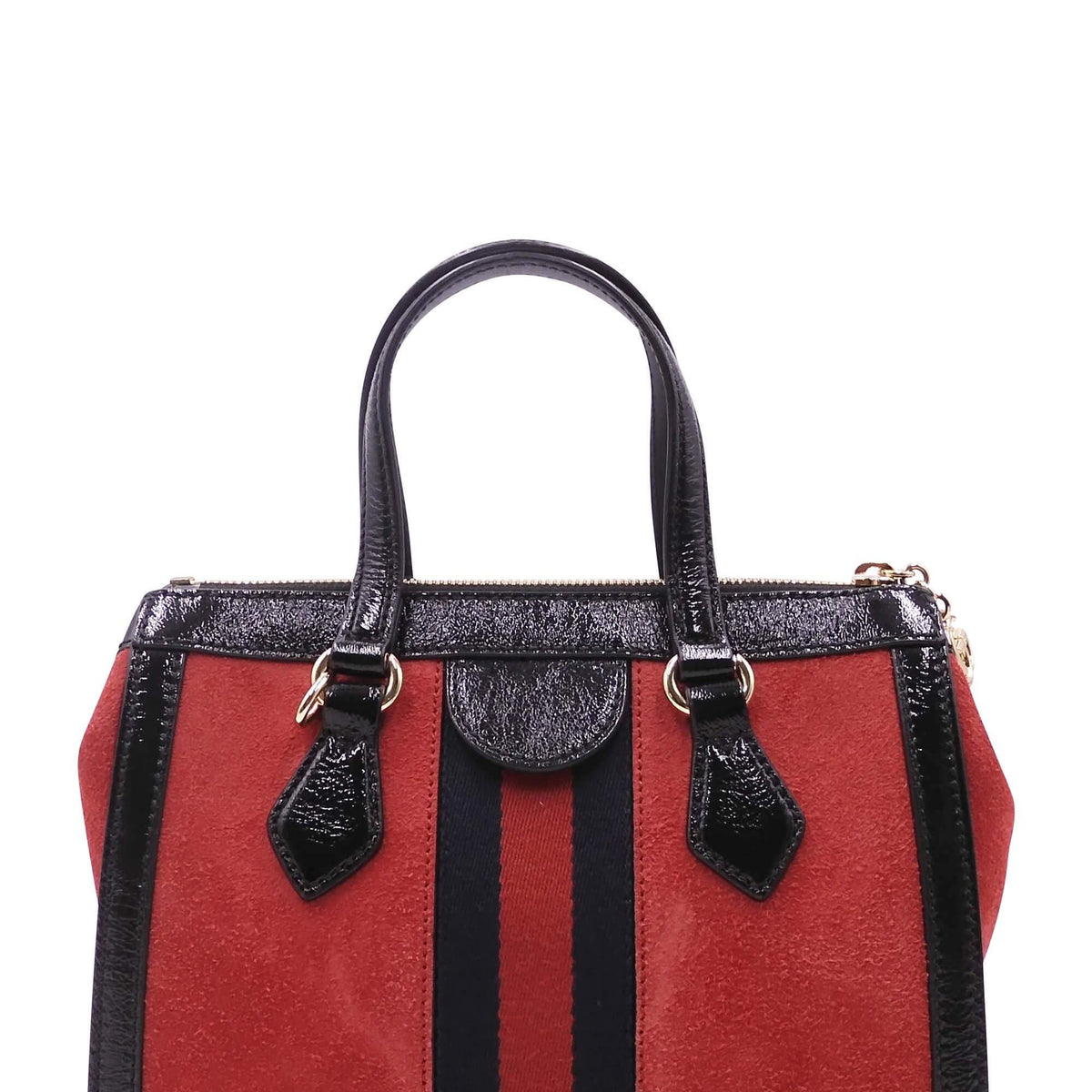 Small Ophidia GG Tote Black Red