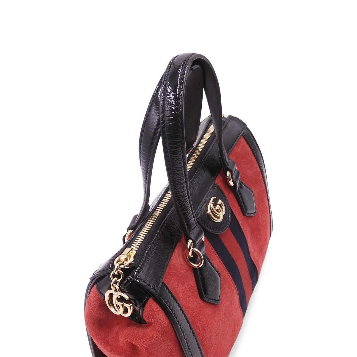 Small Ophidia GG Tote Black Red