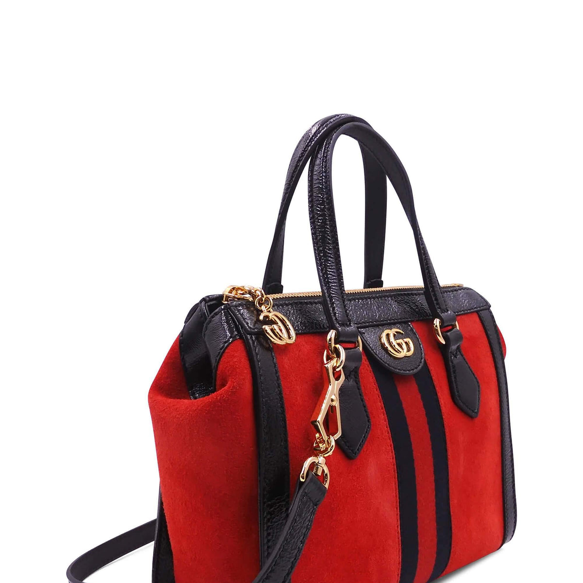 Small Ophidia GG Tote Red Black