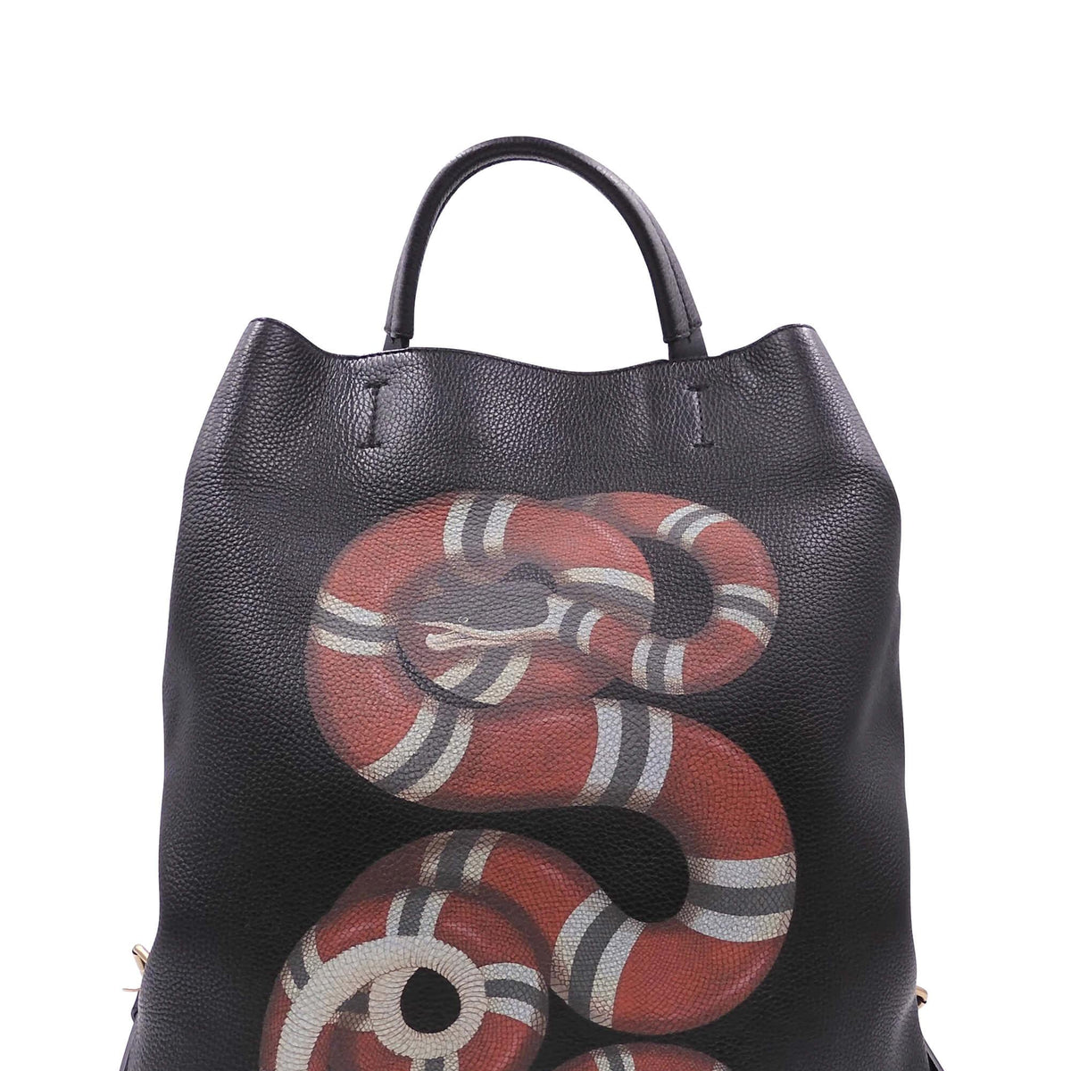 Snake Print Tote Black