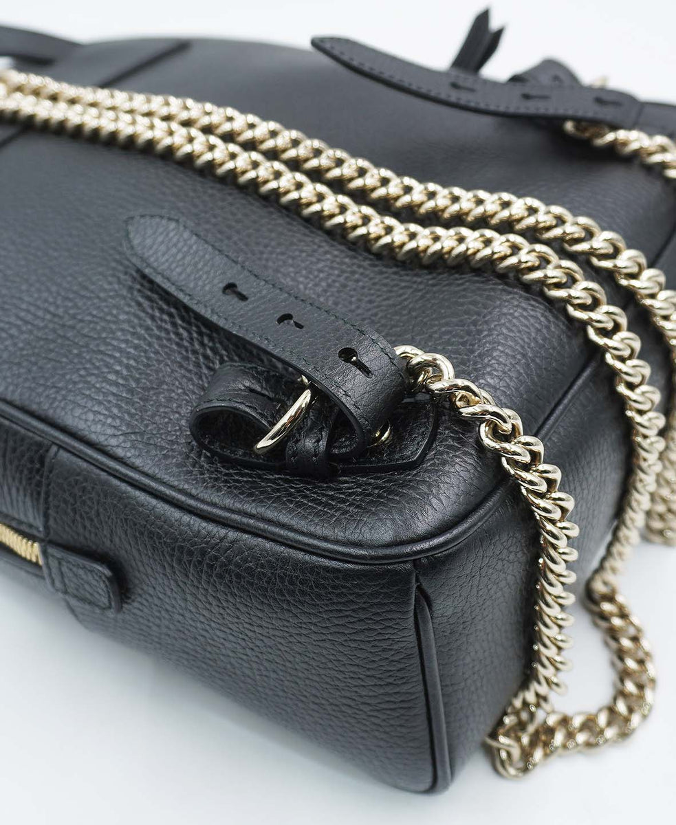 Soho Chain Backpack Leather Black