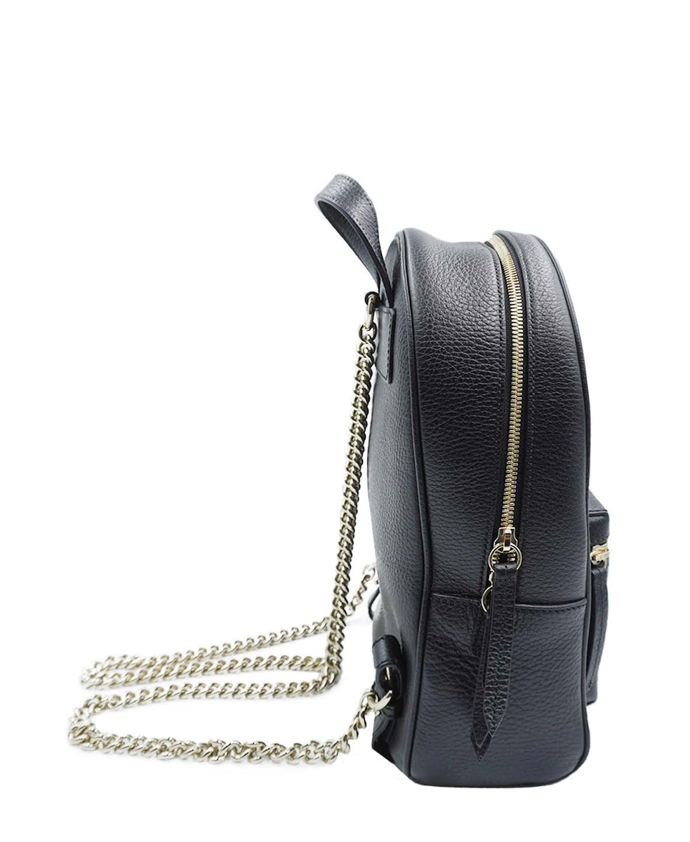 Soho Chain Backpack Leather Black