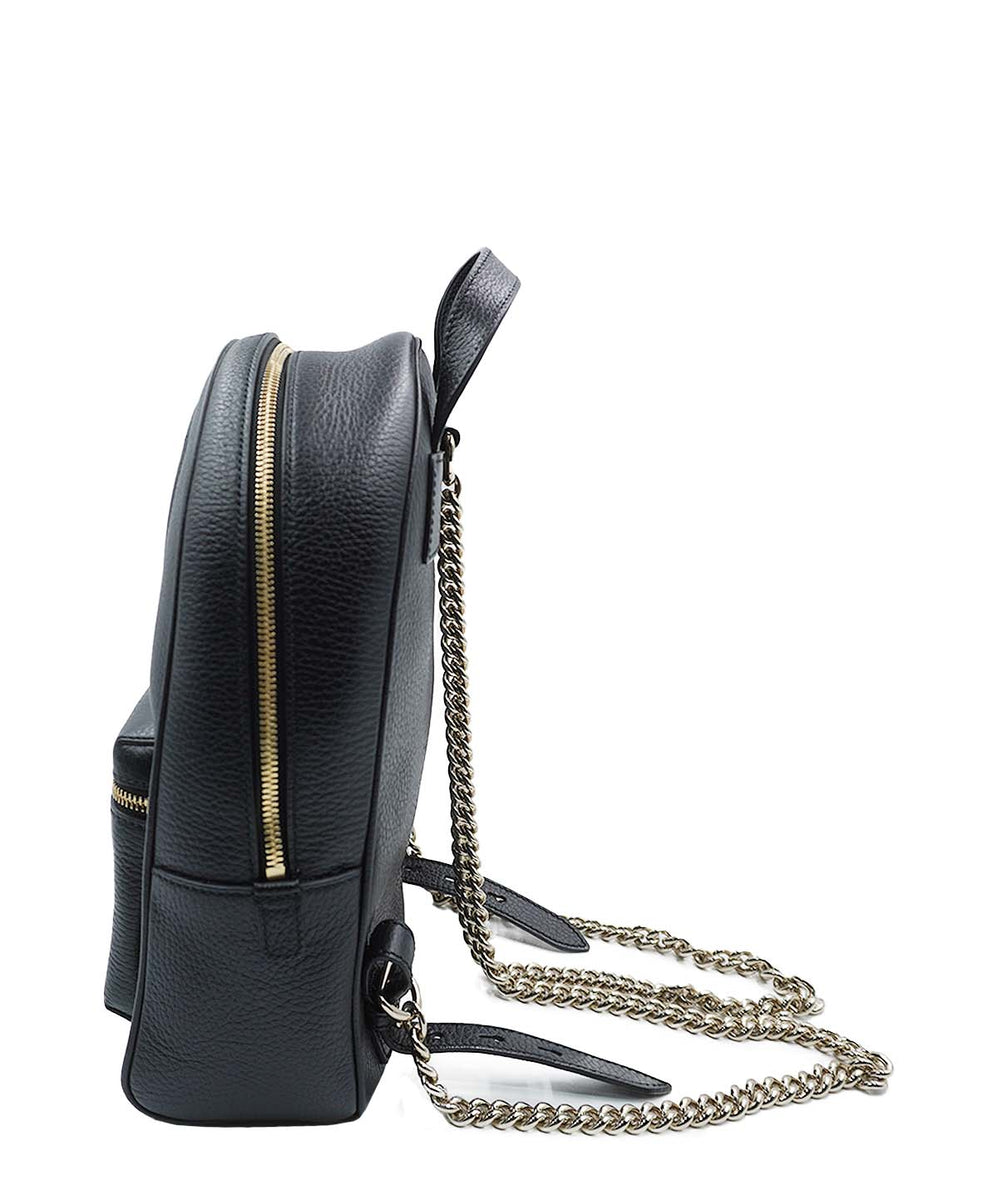 Soho Chain Backpack Leather Black