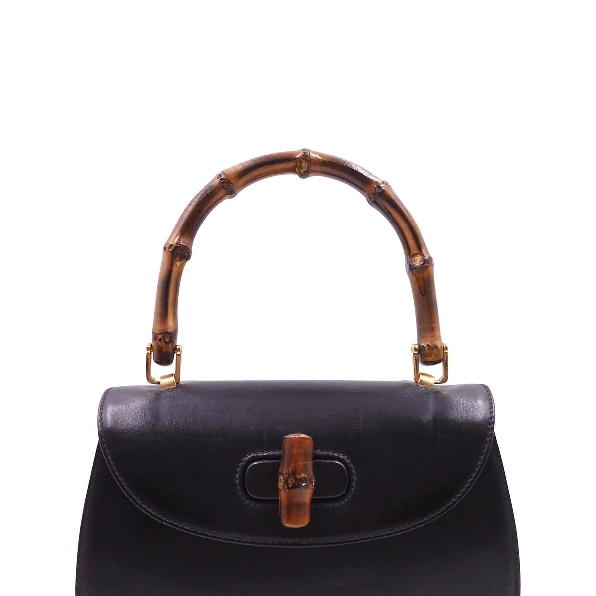 Vintage Bamboo Top Handle Bag Black