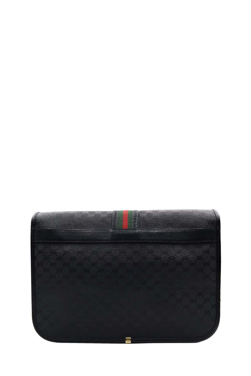 Vintage Coated Canvas Messenger Bag Black