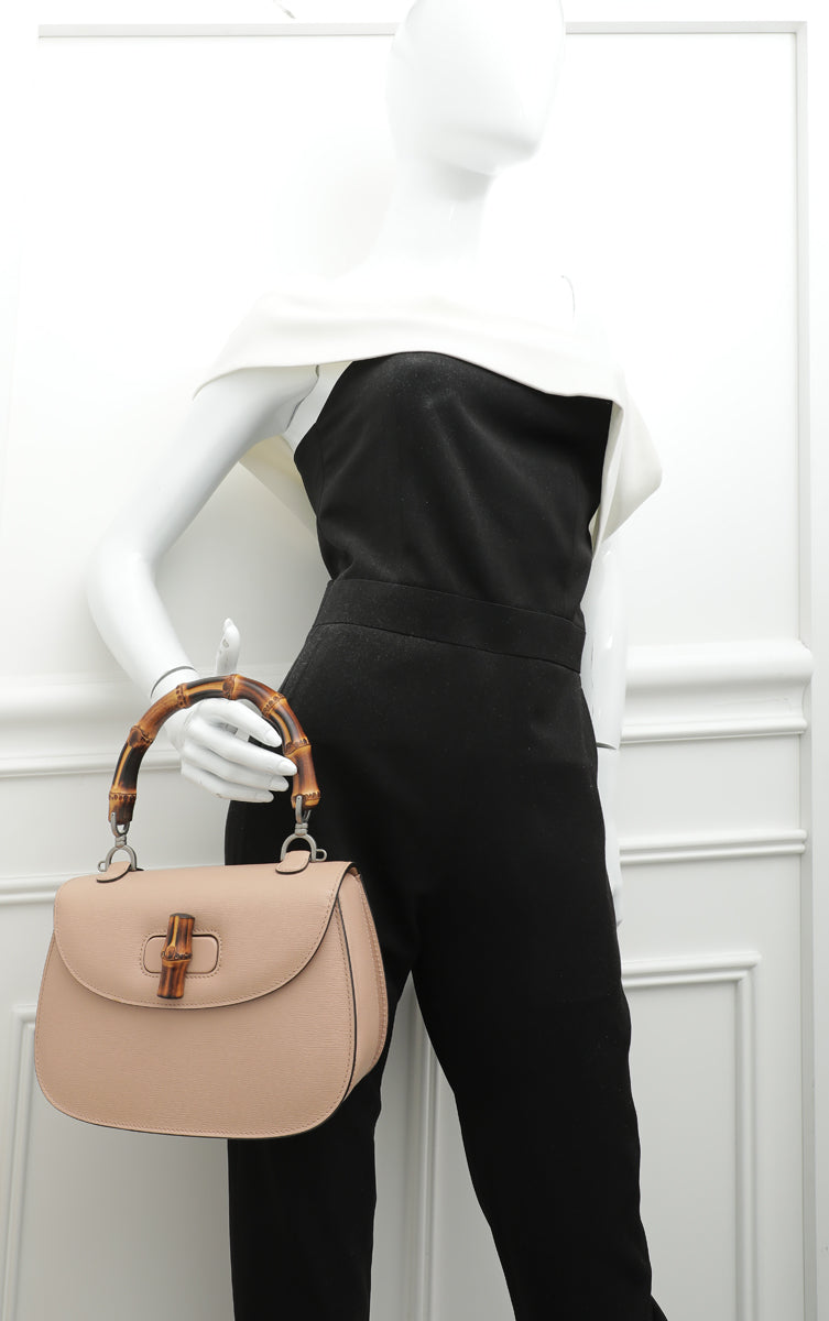 Gucci Blush Pink Bamboo Top Handle Bag