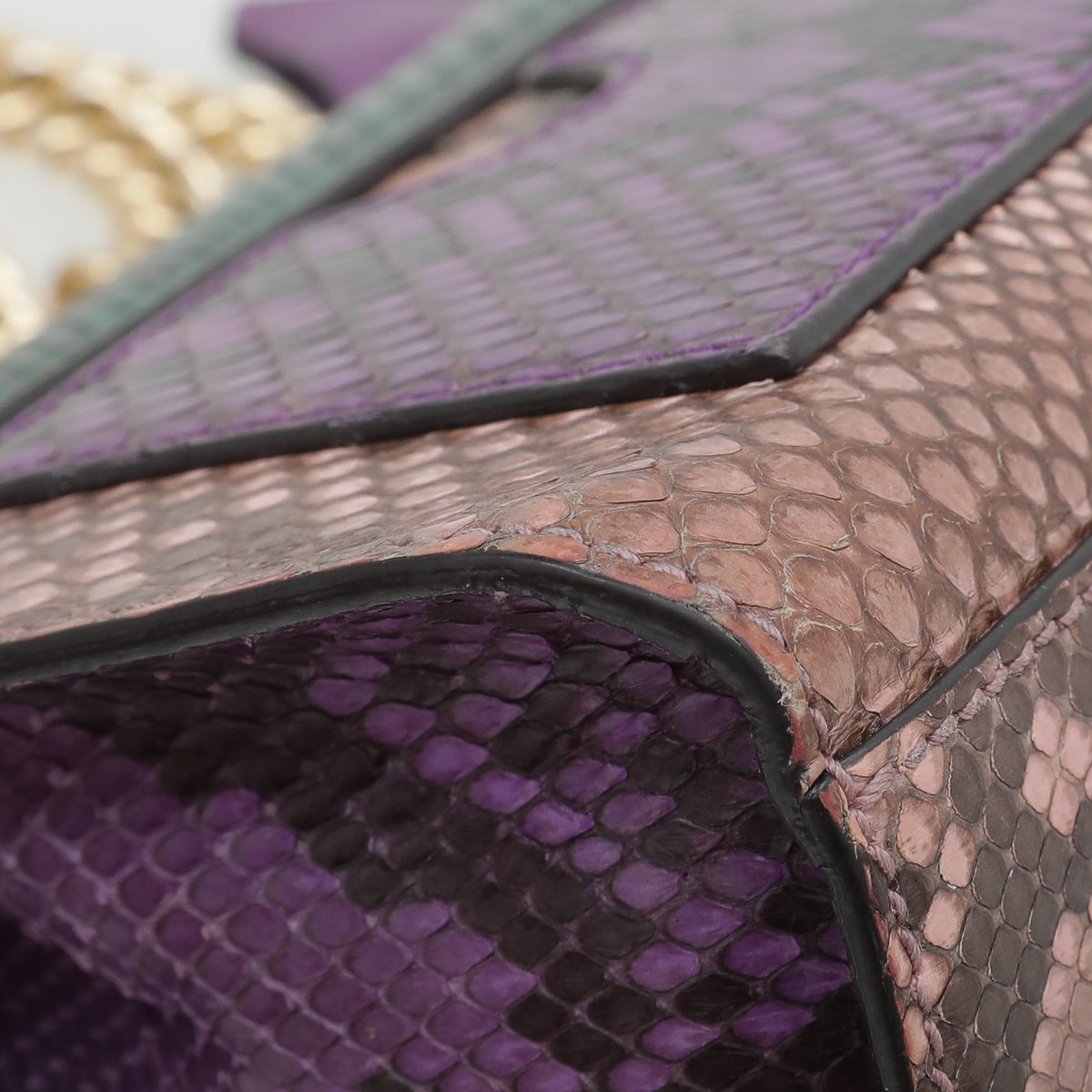 Gucci Multicolor Padlock Python Small Bag