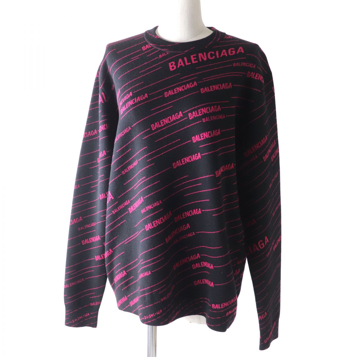 balenciaga Logo Jacquard Knit Sweater XS