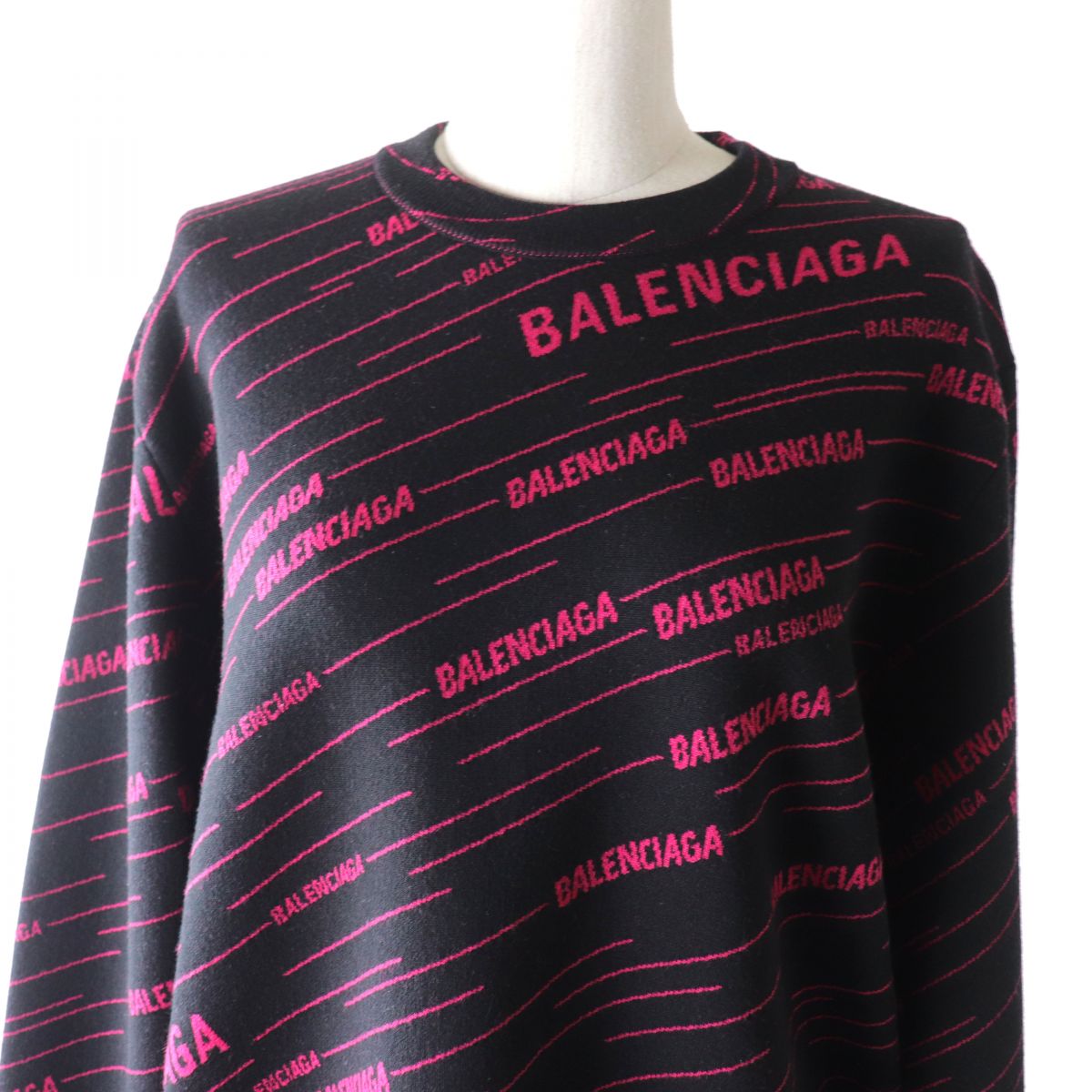 balenciaga Logo Jacquard Knit Sweater XS