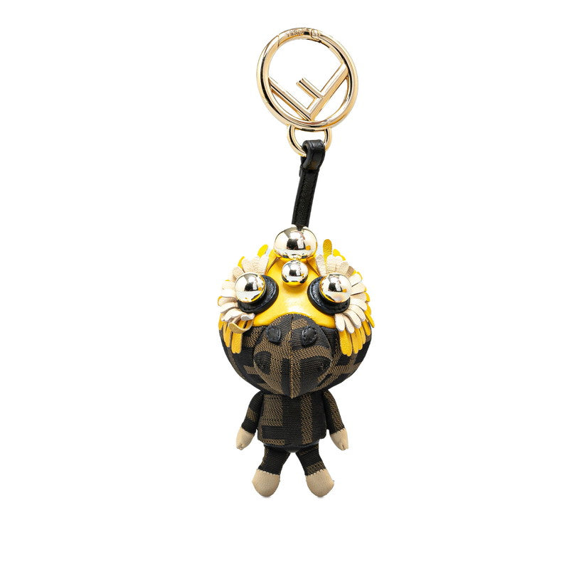 Top quality Fendi Zucca Space Monkey Bag Charm Key Holder Canvas Leather