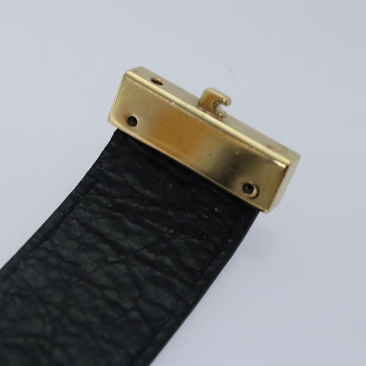 balenciaga Bangle Bracelet Leather Black 466597 Auth hk1591