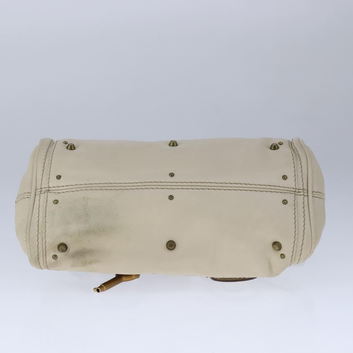 Chloe Mini Paddington Hand Bag Leather White Gold Silver hk1875