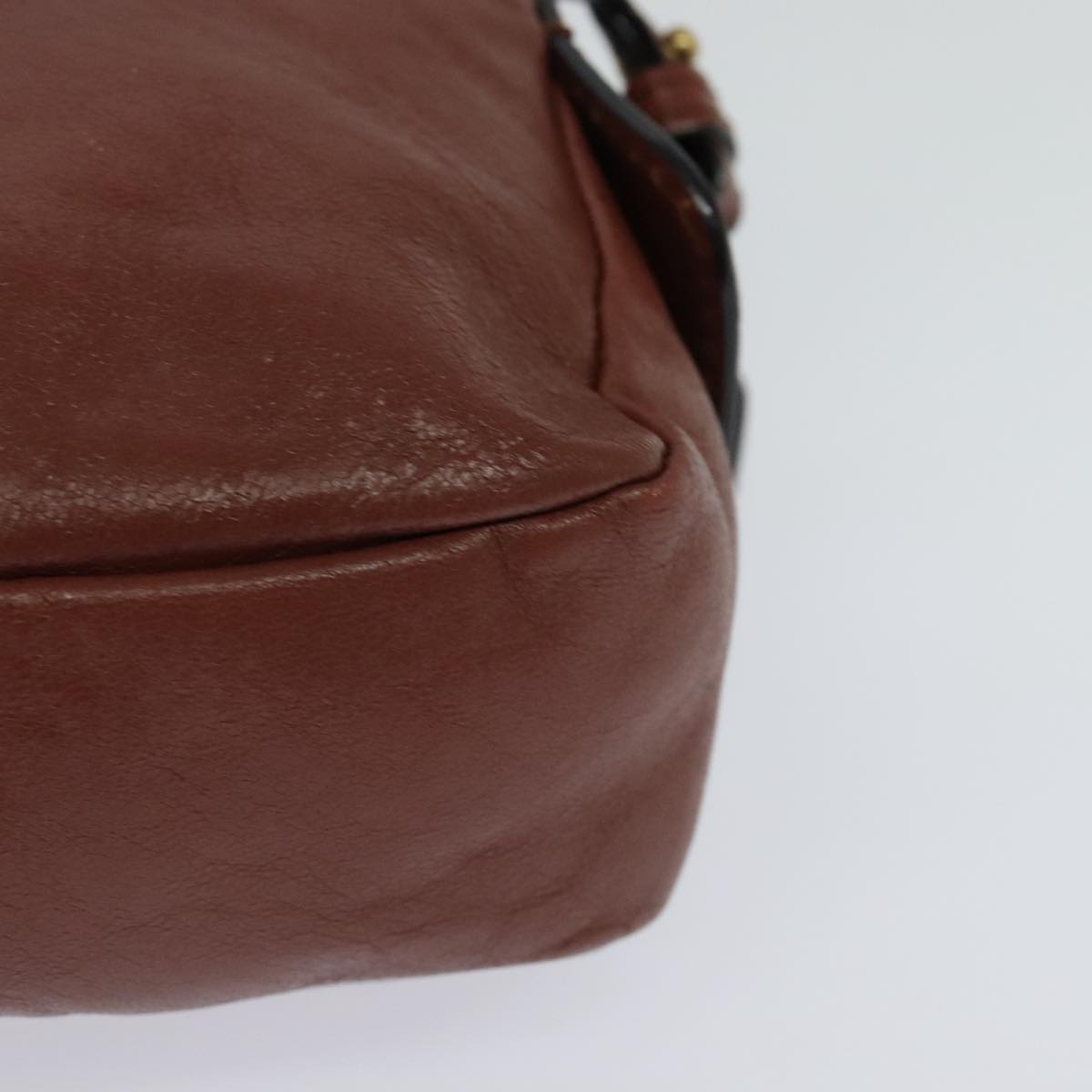 Chloe Shadow Shoulder Bag Leather 2way Brown Gold hk2098