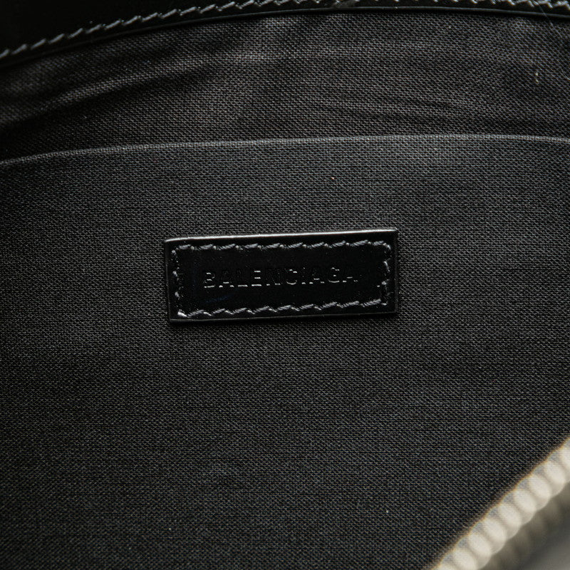 balenciaga Navy Clip M Canvas Leather Clutch