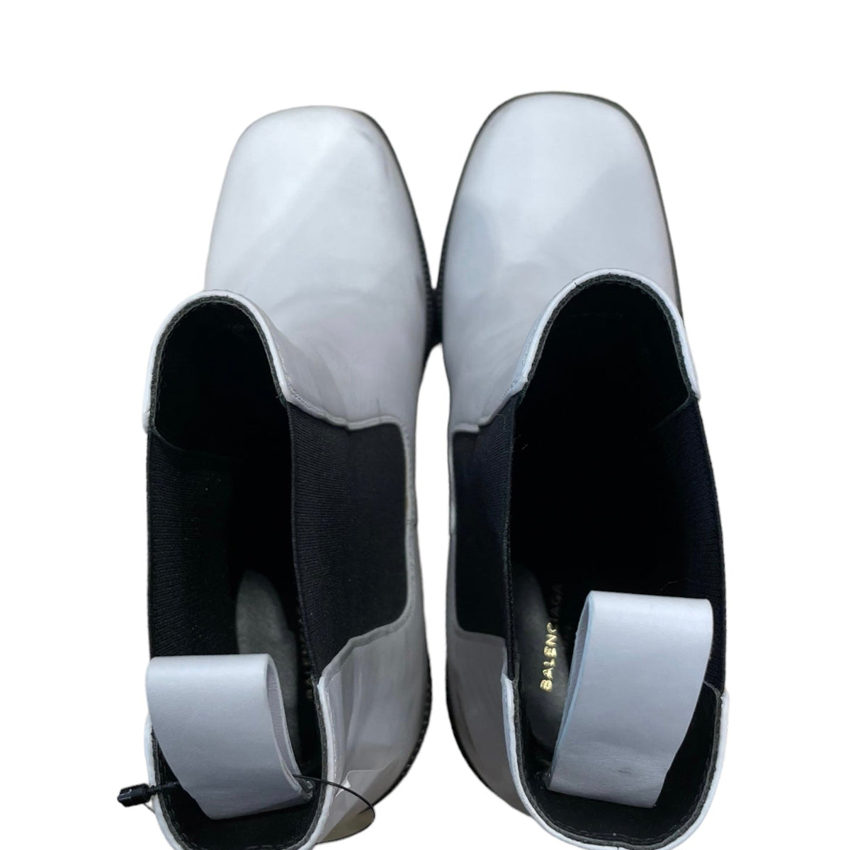 balenciaga Chelsea Boots/US 7.5/Plain/Leather/WHT/