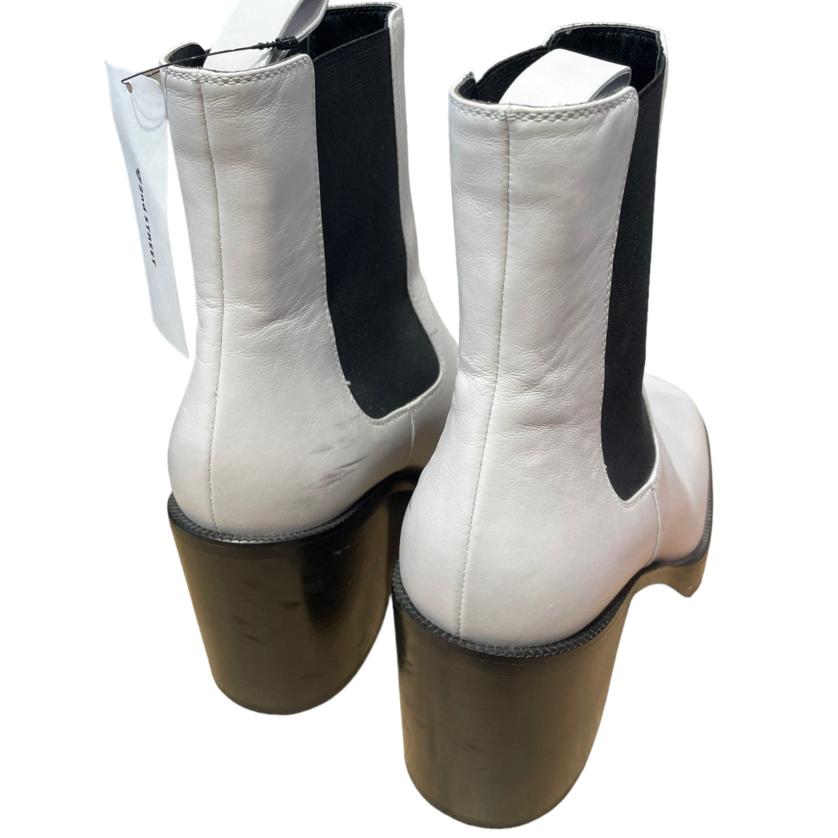 balenciaga Chelsea Boots/US 7.5/Plain/Leather/WHT/