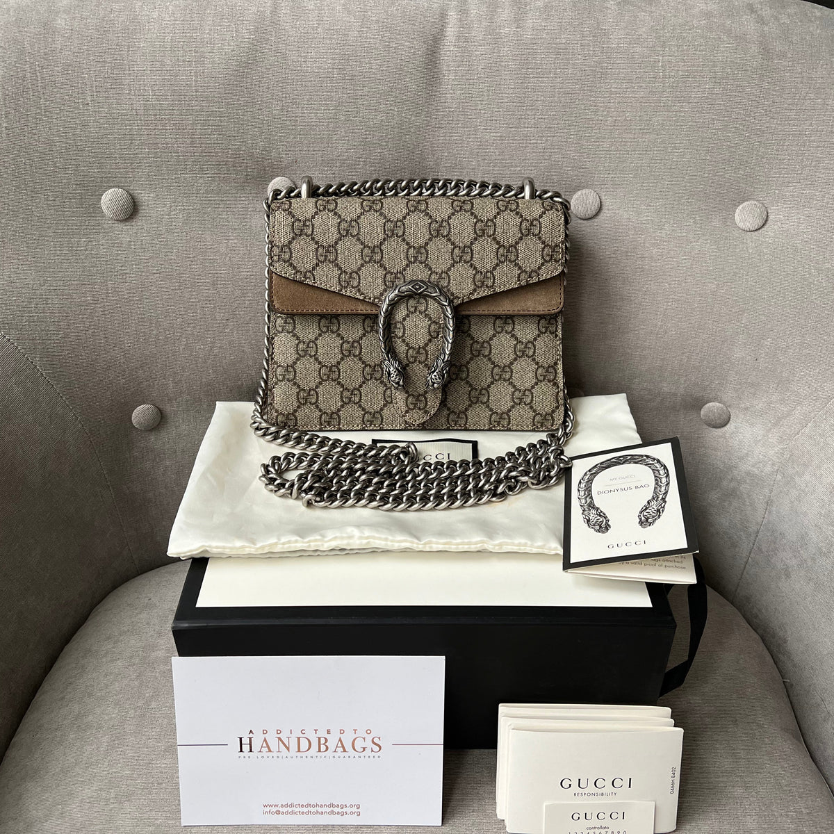 Gucci Dionysus GG Supreme Mini Shoulder Bag (RRP £1,750)