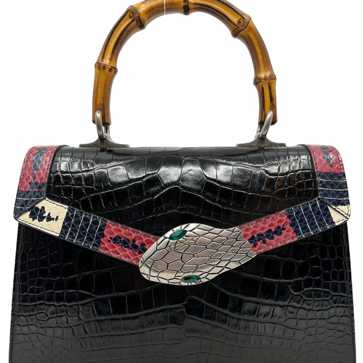 Gucci Alligator Small Lilith Top Handle Bag with Shoulder Strap NEW